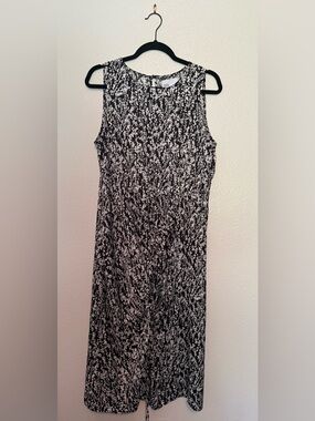 Nordstrom Monochrome Shirred Midi Dress